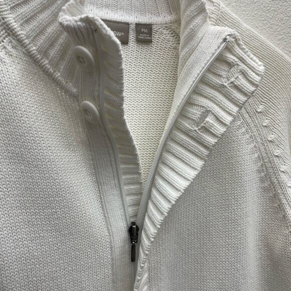 Croft & Barrow All Cotton White Full Zip Cardigan Size PM - Picture 5 of 10